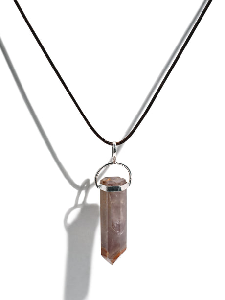 Polished Lithium Quartz Pendant Necklace 5 | j0520