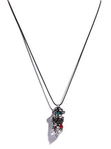 950 Peruvian Silver, Stone and Crystal Pendant Necklace - Hummingbird and Chakana 2 | j0582