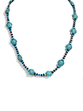 Heishi Collection: Turquoise Turtle Necklace | j0591