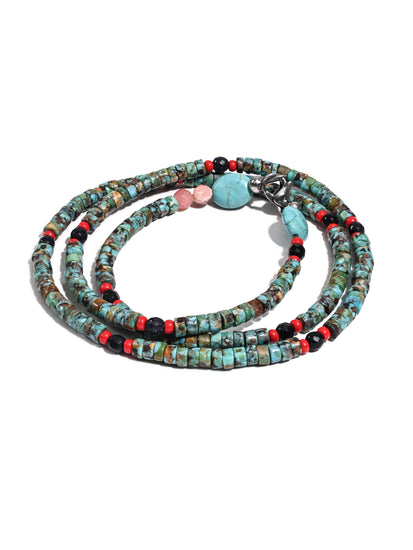 Heishi Collection: Raw Turquoise Necklace 3 | j0593
