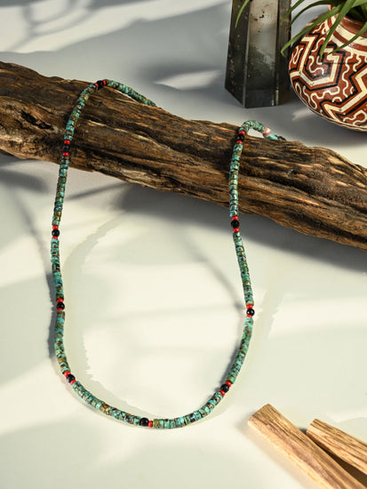 Heishi Collection: Raw Turquoise Necklace | j0593