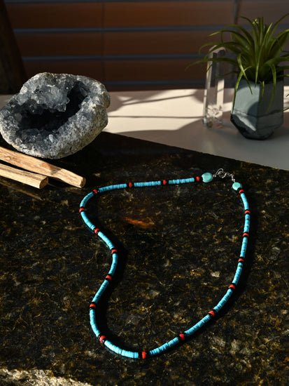 Heishi Collection: Handcrafted Fine Turquoise Necklace | j0594