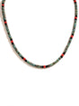 Artisan Turquoise, Coral, and Onyx Necklace 1 | j0596