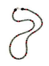 Artisan Turquoise, Coral, and Onyx Necklace 2 | j0596