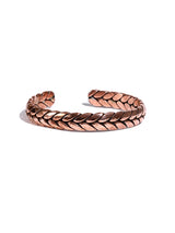 Adjustable Copper Bracelet - Woven Leaf Design | j0602