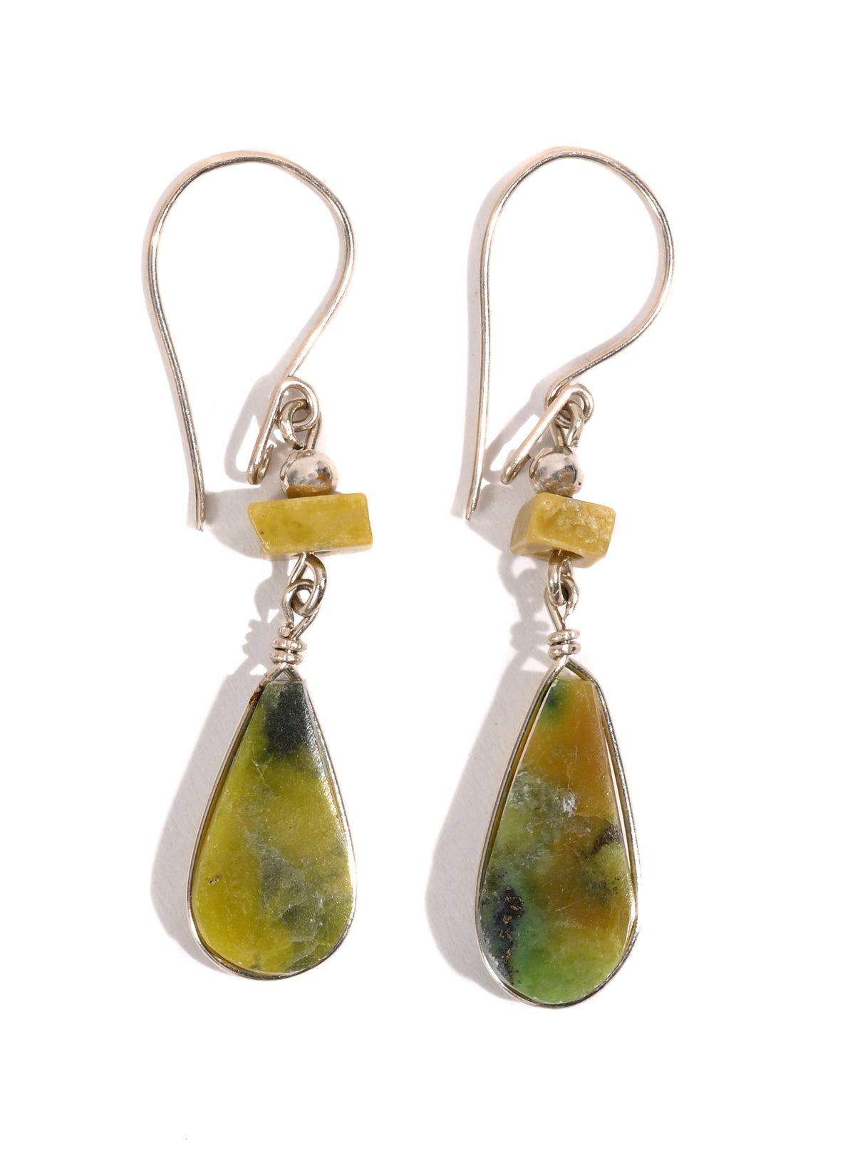 Alpaca Silver Wire Pierced Earrings Serpentine