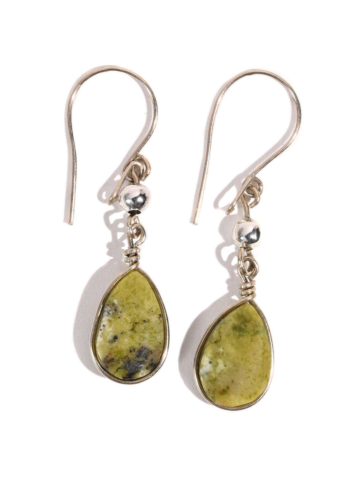 Alpaca Silver Wire Pierced Earrings Serpentine
