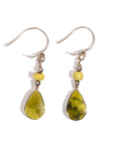 Alpaca Silver Wire Pierced Earrings Serpentine