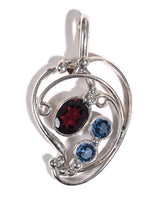 Garnet & Blue Obsidian Pendant