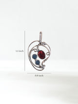 Garnet & Blue Obsidian Pendant Dimension | js110