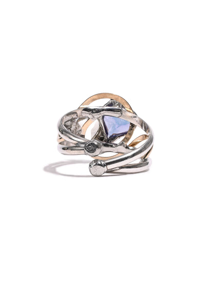 Amethyst and Quartz Heart Ring 3 | js114