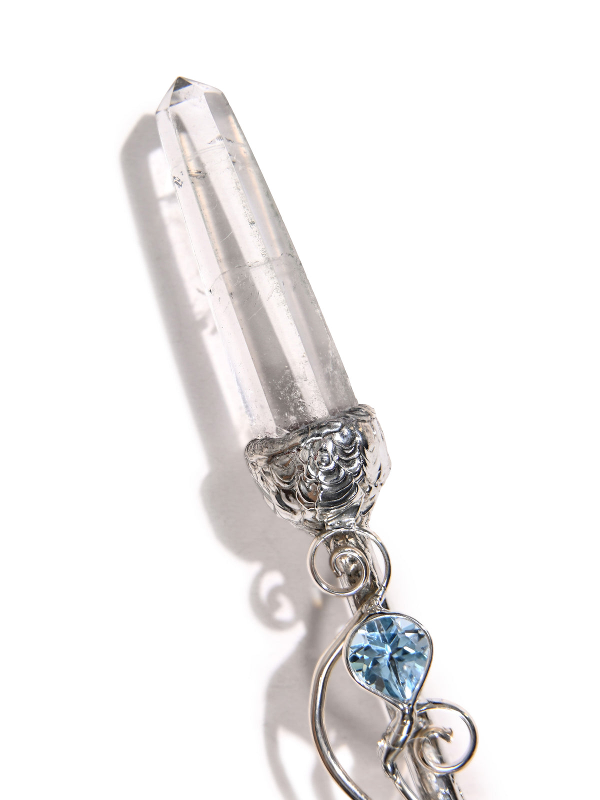 Sunstone with Silver Coated Copper Tube Wand 2 | js115
