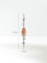 Sunstone with Silver Coated Copper Tube Wand Dimension | js115