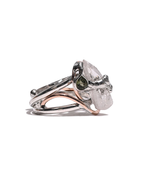 Danburite and Moldavite Ring 2 | js117
