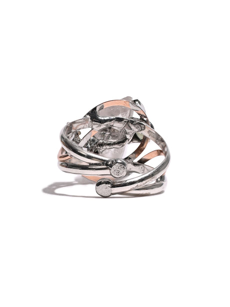 Danburite and Moldavite Ring 3 | js117