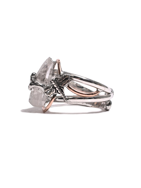 Danburite and Moldavite Ring 4 | js117