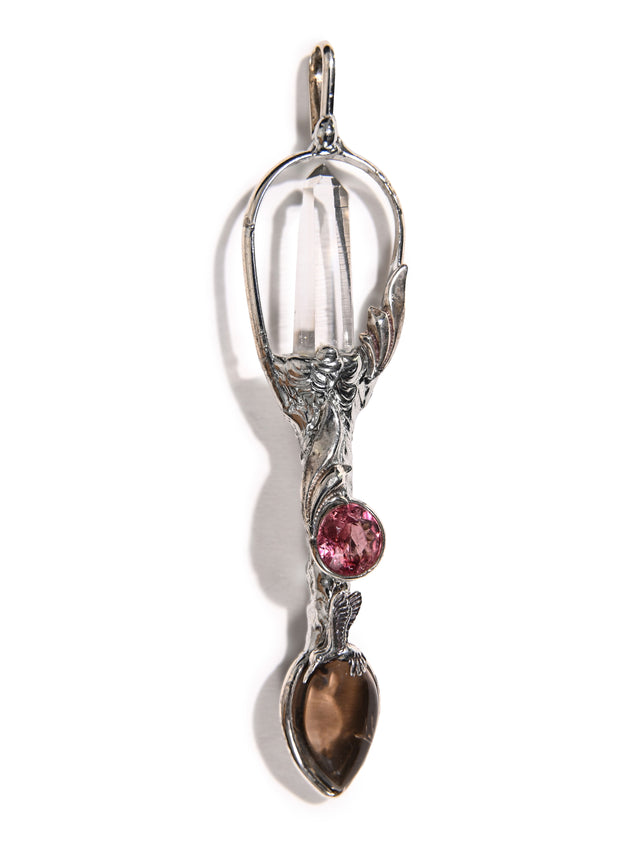 Quartz, Tourmaline, & Smoky Quartz Wandlet 1 | js118
