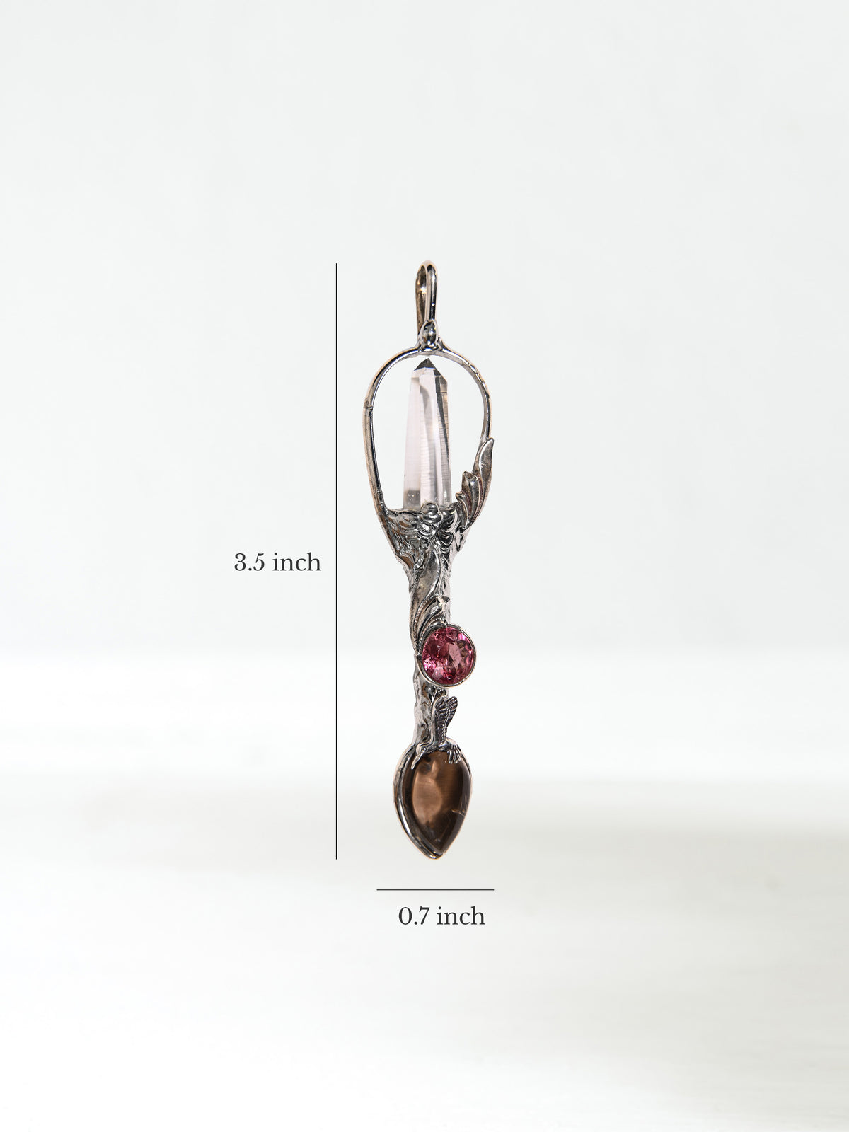 Quartz, Tourmaline, & Smoky Quartz Wandlet Dimension | js118