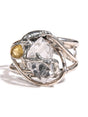 Herkimer Diamond with Yellow Sapphire Ring 1 | js119