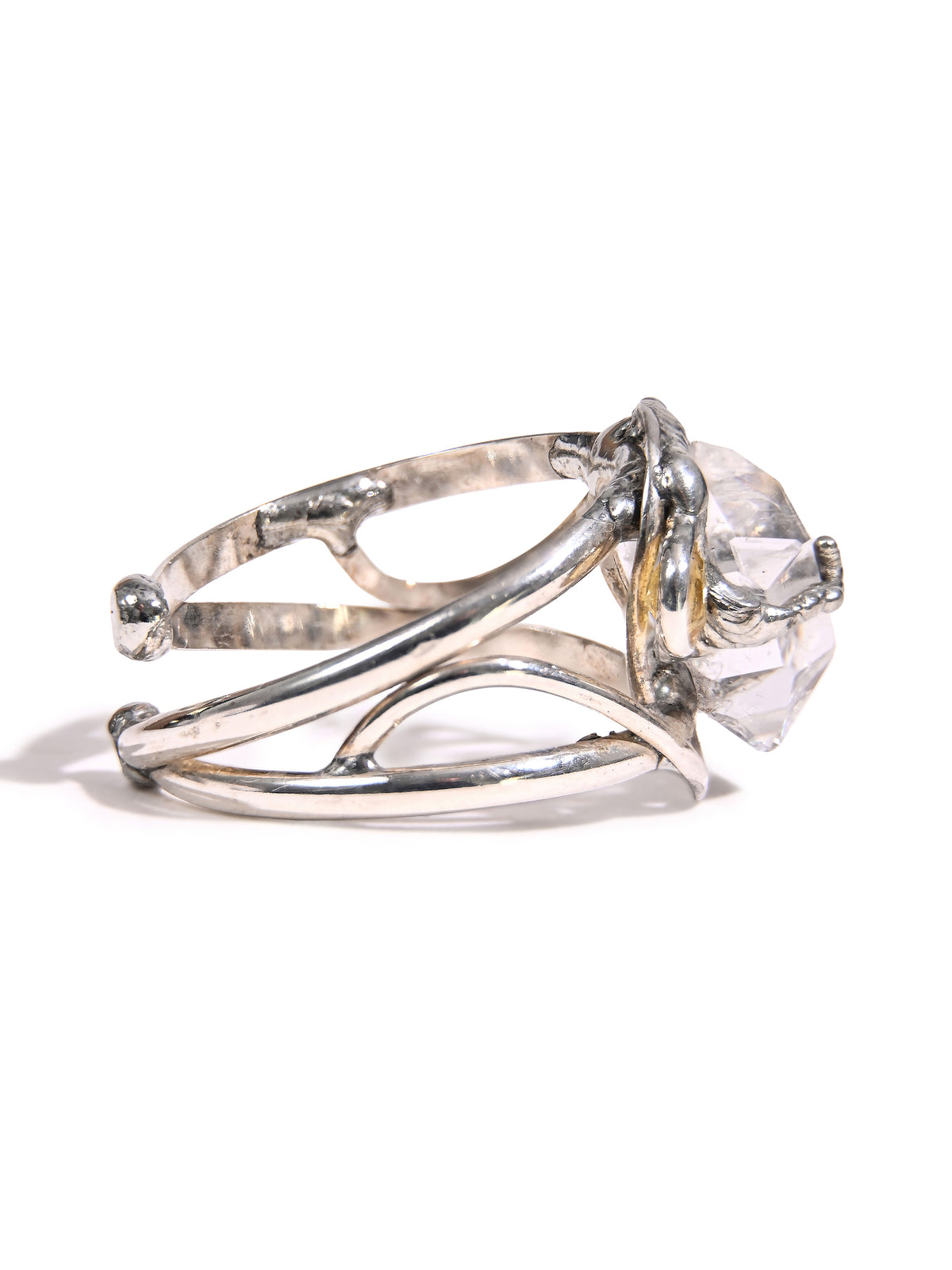 Herkimer Diamond with Yellow Sapphire Ring 4 | js119