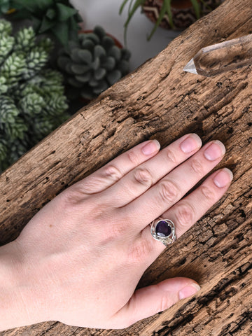 Amethyst Heart Ring