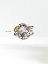 Herkimer Diamond with Yellow Sapphire Ring 1 | js119