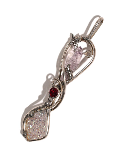 Amethyst, Ruby, Druzy Angel Aura Wandlet 1 | js120