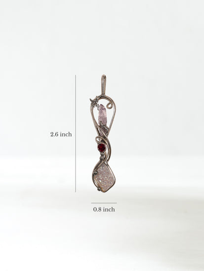 Amethyst, Ruby, Druzy Angel Aura Wandlet Dimension | js120