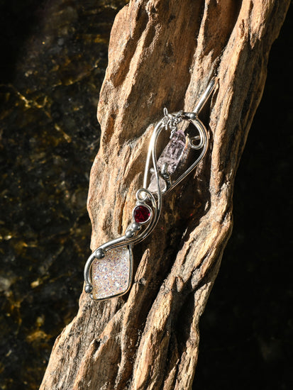 Amethyst, Ruby, Druzy Angel Aura Wandlet | js120