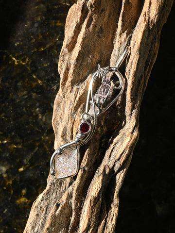 Amethyst, Ruby, Druzy Angel Aura Wandlet