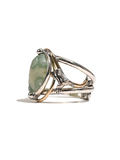 Mongolian Wind Agate Ring 2 | js126