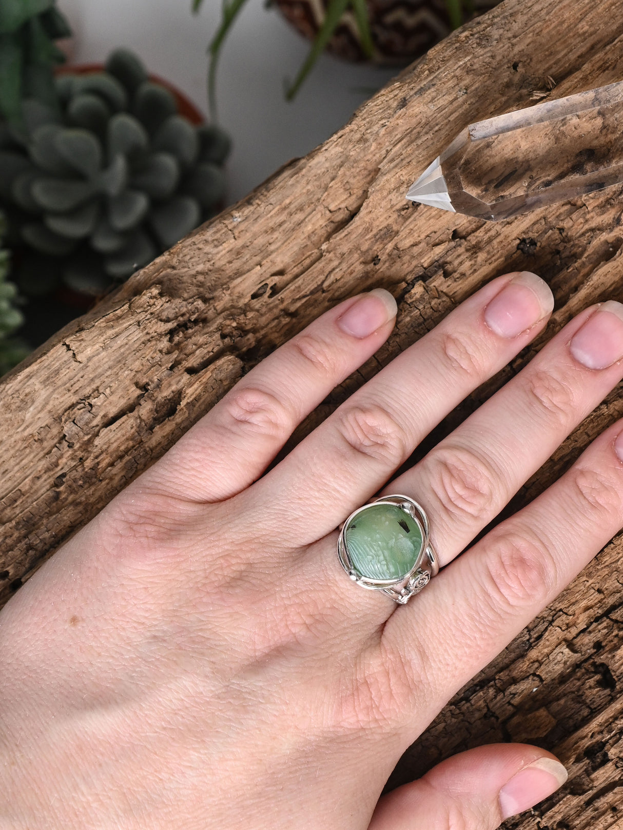 Mongolian Wind Agate Ring | js126