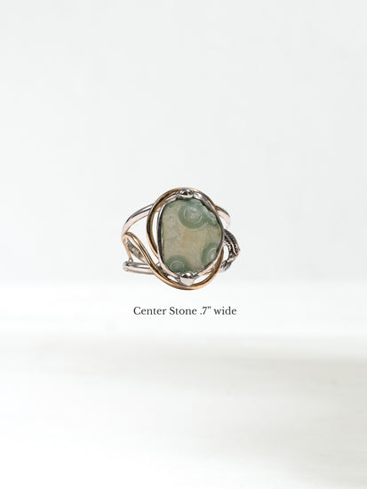 Mongolian Wind Agate Ring Dimension | js126