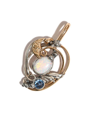 Opal & Sky Blue Topaz Pendant