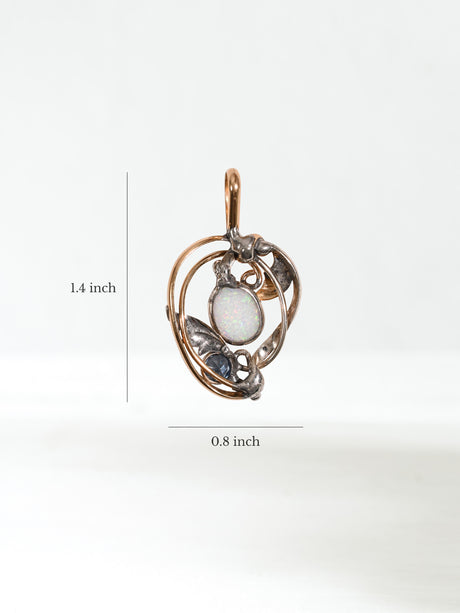 Opal & Sky Blue Topaz Pendant Dimension | js128