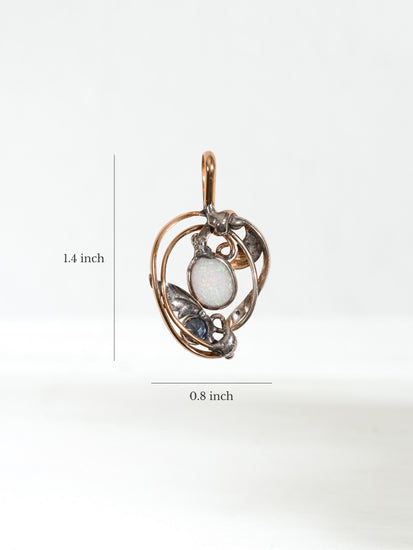 Opal & Sky Blue Topaz Pendant Dimension | js128