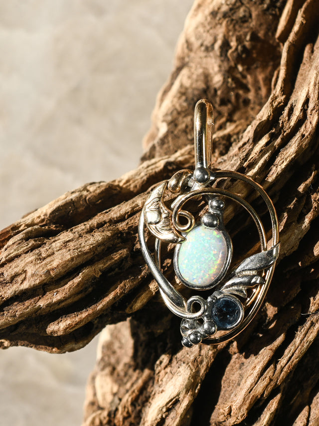 Opal & Sky Blue Topaz Pendant | js128