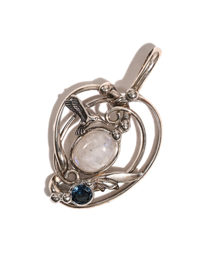 Moonstone & London Blue Topaz Pendant 1 | js129