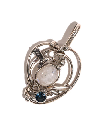Moonstone & London Blue Topaz Pendant