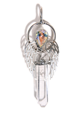 Quartz with Angel Wings Pendant 1 | js130