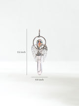 Quartz with Angel Wings Pendant Dimension | js130