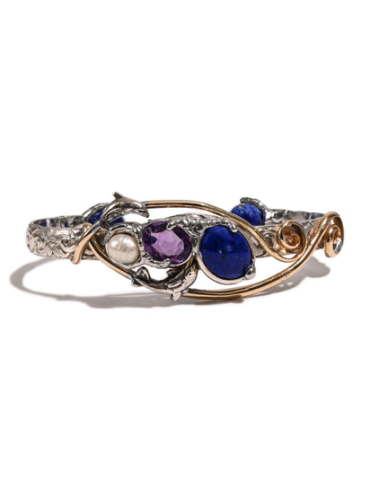 Pearl, Lapis, & Amethyst Bracelet 1 | js131