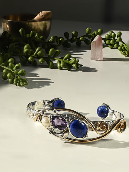 Pearl, Lapis, & Amethyst Bracelet | js131