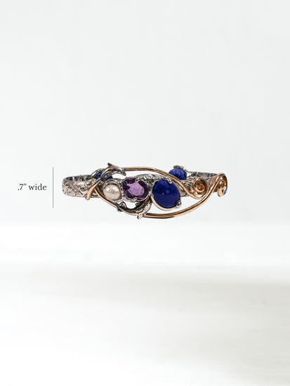 Pearl, Lapis, & Amethyst Bracelet Dimension | js131