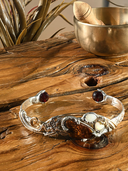 Fire Agate & Ethiopian Opal Bracelet | js133