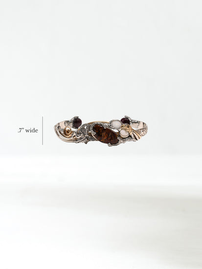Fire Agate & Ethiopian Opal Bracelet Dimension | js133