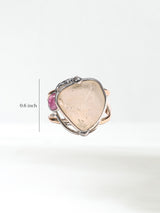 Libyan Desert Glass with Garnet Ring 1 | js135