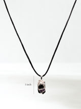 Protection Black Tourmaline Gem Drop Pendant Raw Tourmaline Dimension | js98-AG15N