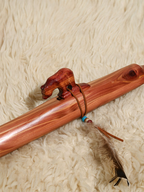 Native American Made Cedar Flute | mm0207-Bear-E | mm0208-Bear-F | mm0209-Bear-G