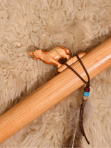 Native American Made Pine Flute- A Minor 1 | mm0231-Wolf-P